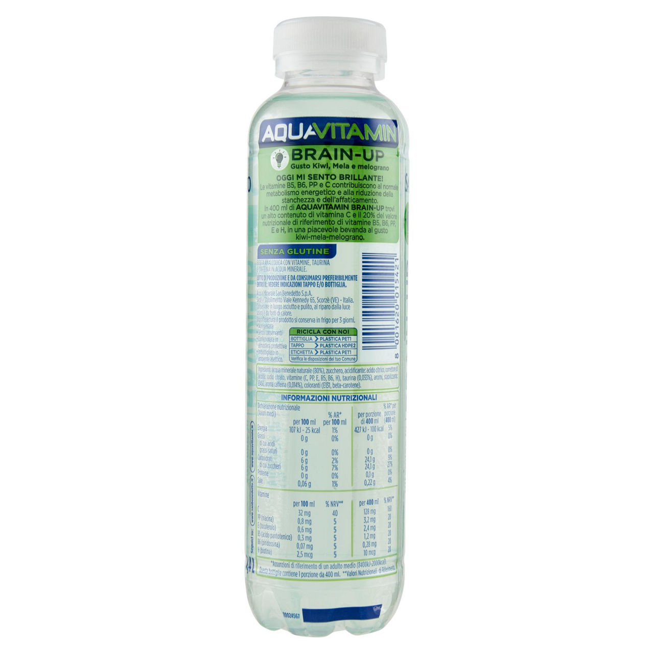 Bibita Aquavitamin Brain-Up gusto kiwi mela melograno 400 ml - Immagine 51