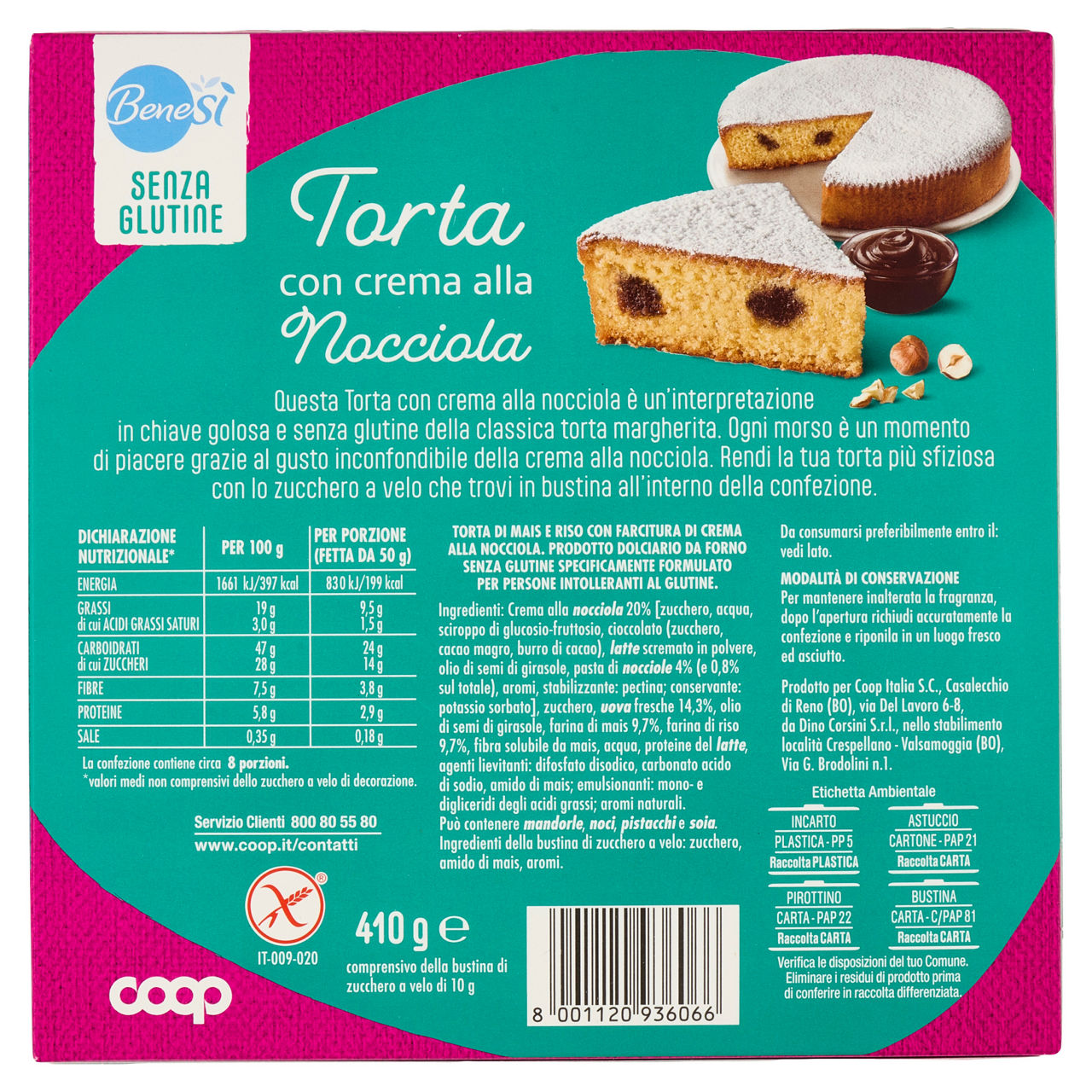 Torta con crema alla nocciola senza glutine 410 gr - Immagine 51