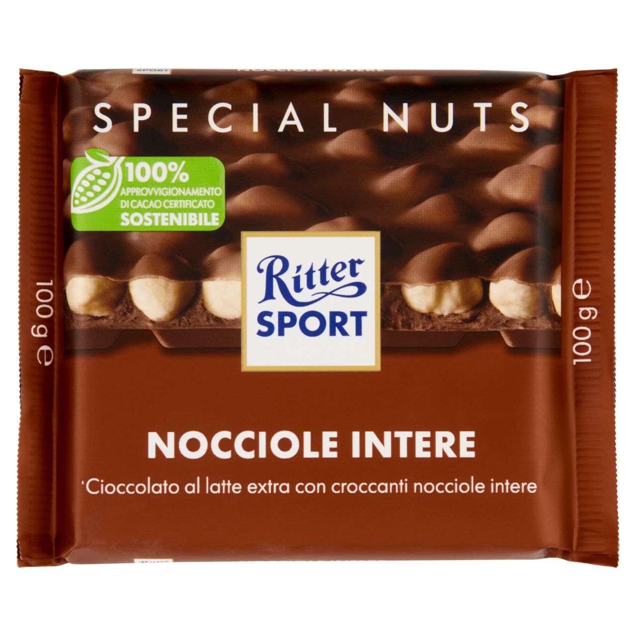 Tavoletta di cioccolato al latte con nocciole intere 100 gr