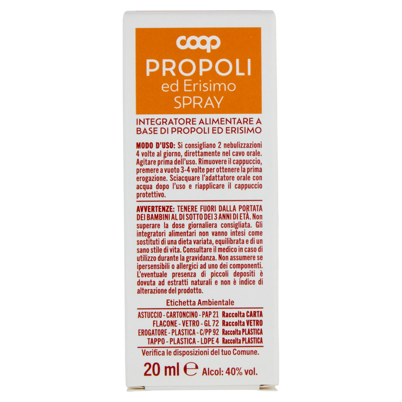 Spray gola propoli ed erisimo 20 ml - Immagine 11