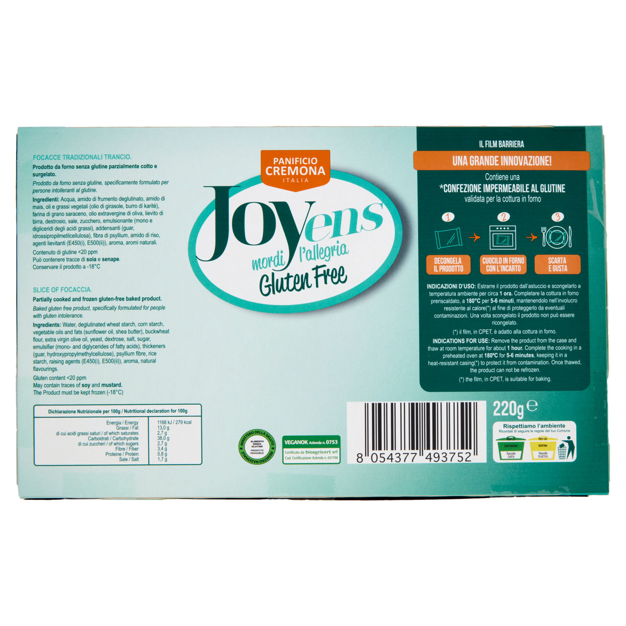 Focaccia a trancio senza glutine 2 pz 220 gr - Immagine 41