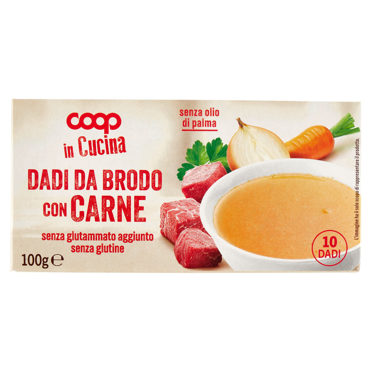 Dado da brodo coop con carne no palma 10pz scatola 100g - Immagine 01