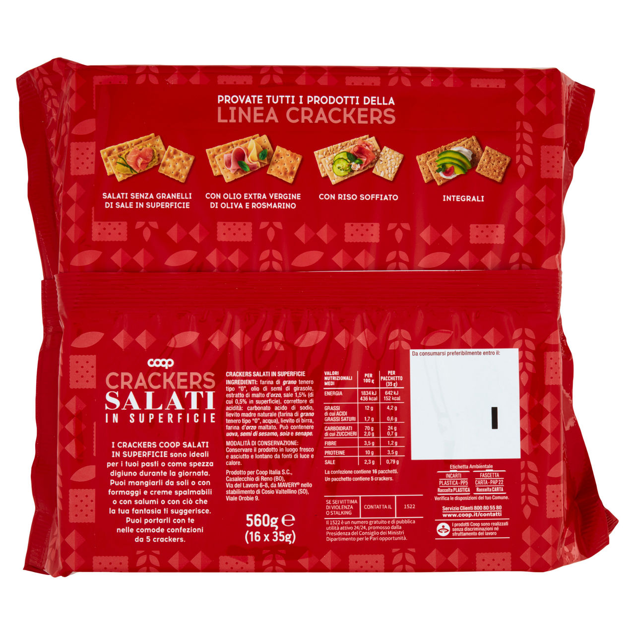 Crackers salati in superficie coop incarto gr.560 no palma - Immagine 51