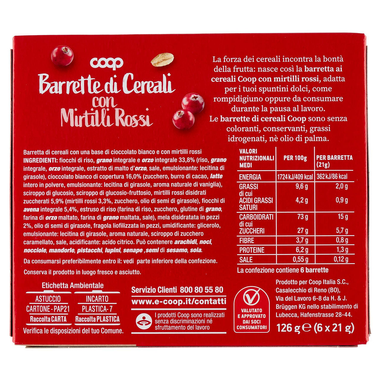 Barrette di cereali con mirtillo rosso 6 x 21 g - Immagine 21