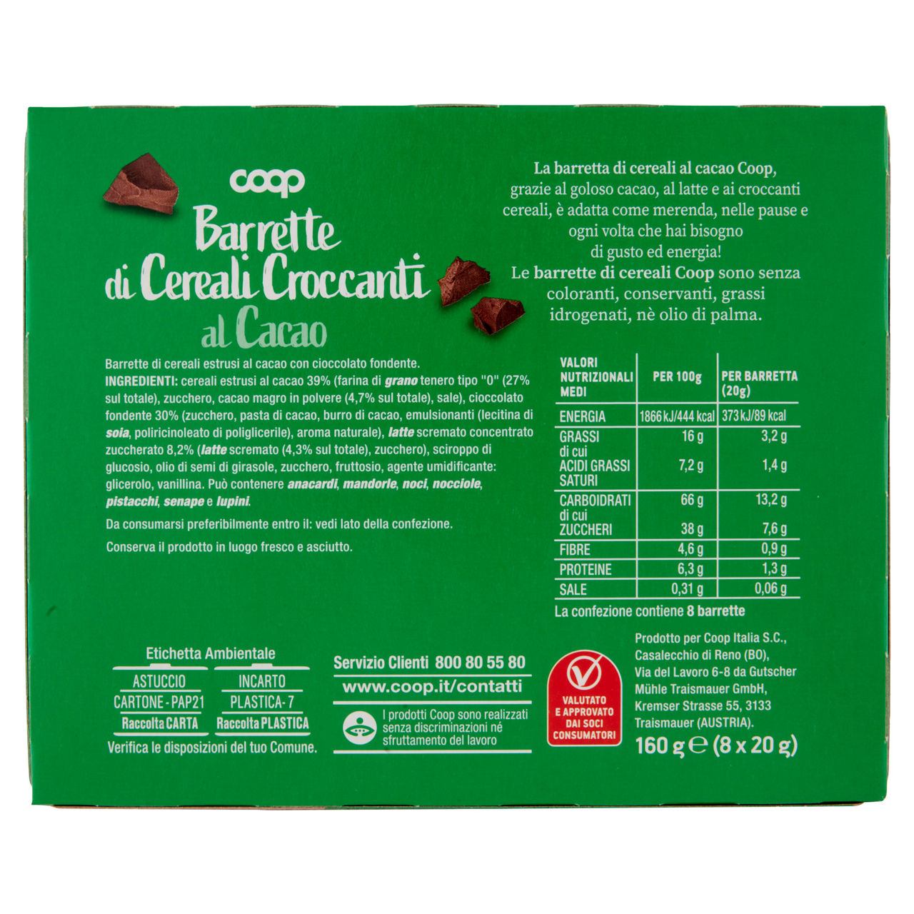 Barrette di cereali croccanti al cacao 8 x 20 g - Immagine 11