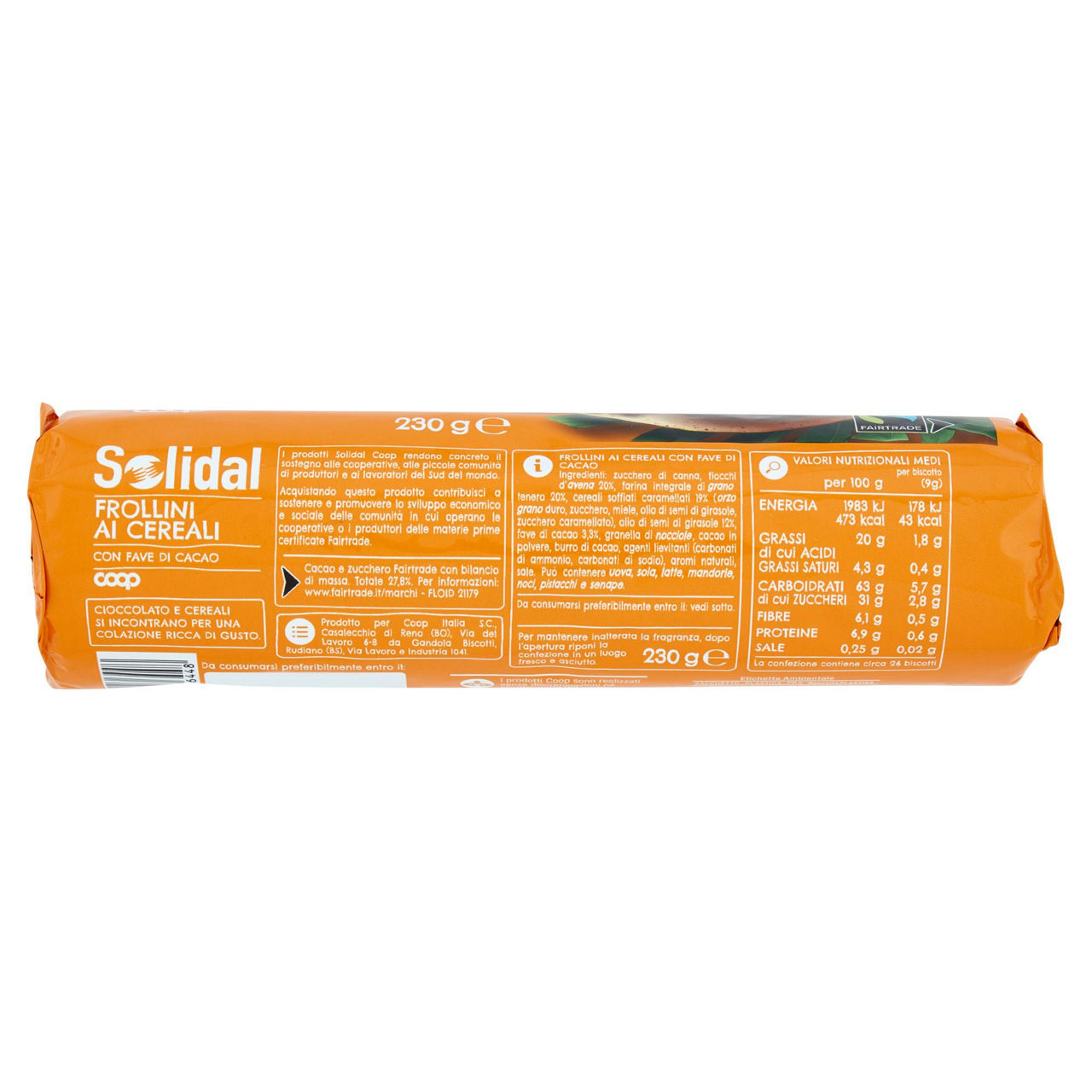 Biscotti frollini ai cereali con fave di cacao 230 gr - Immagine 31