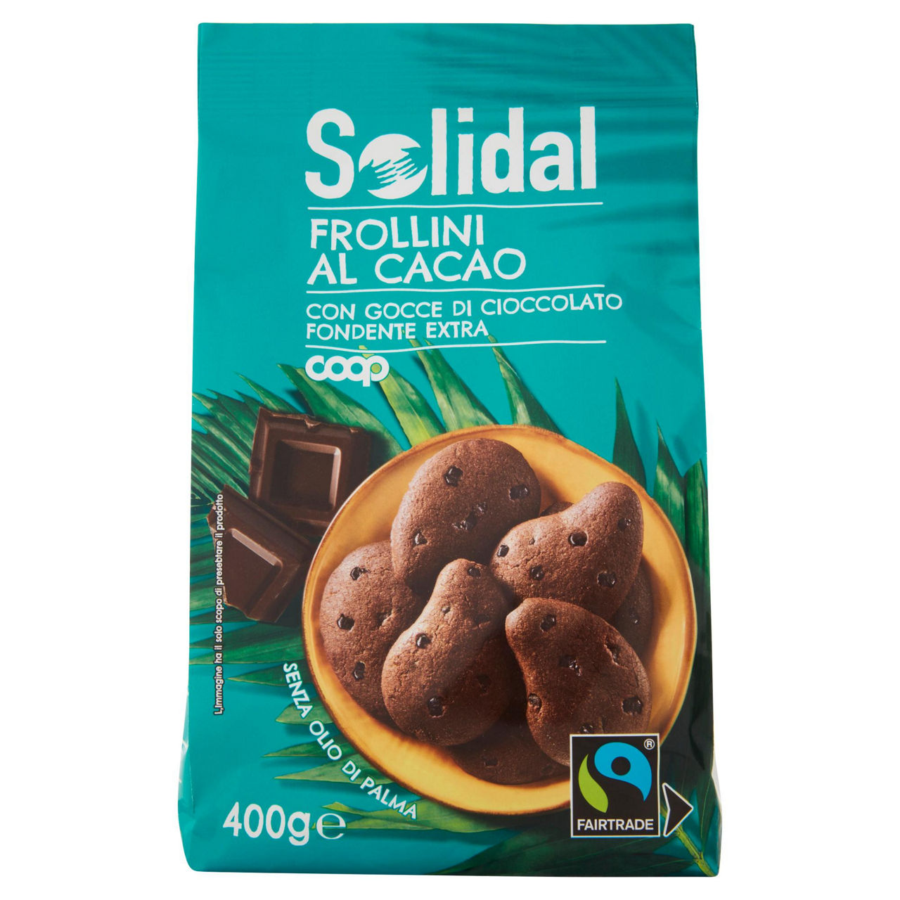 Biscotti frollini al cacao con gocce di cioccolato fondente extra 400 gr