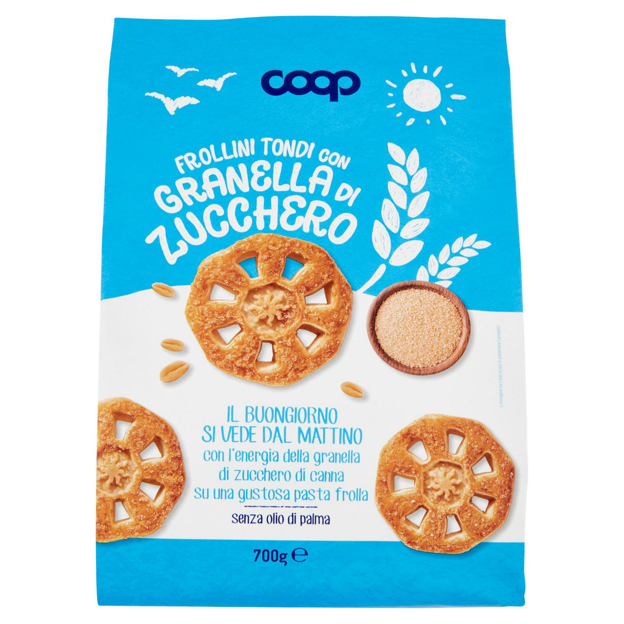 Biscotti frollini tondi con granelli di zucchero 700 gr
