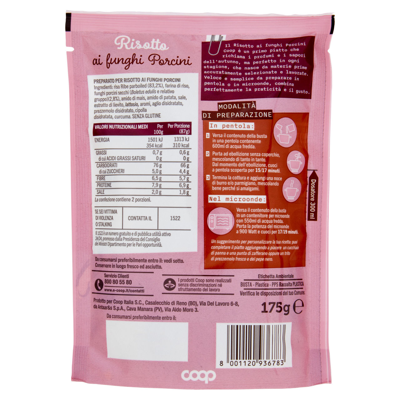 Risotto ai funghi porcini no palma coop busta 175g - Immagine 41
