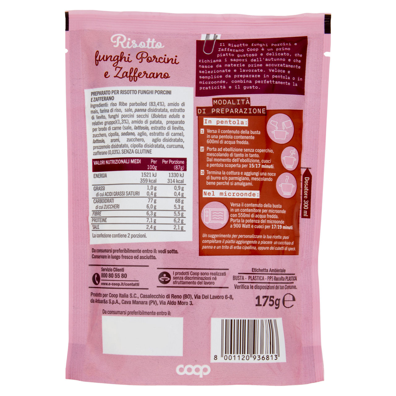 Risotto ai funghi e zafferano no palma coop busta 175g - Immagine 51