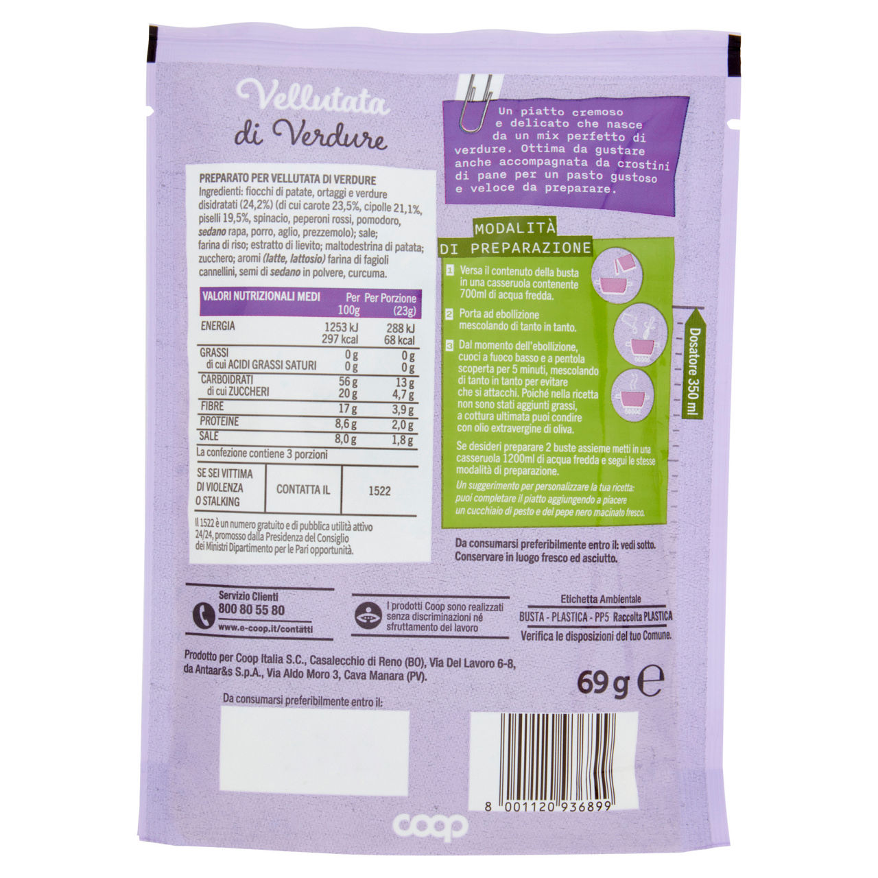 Vellutata di verdure no palma coop busta 69g - Immagine 51