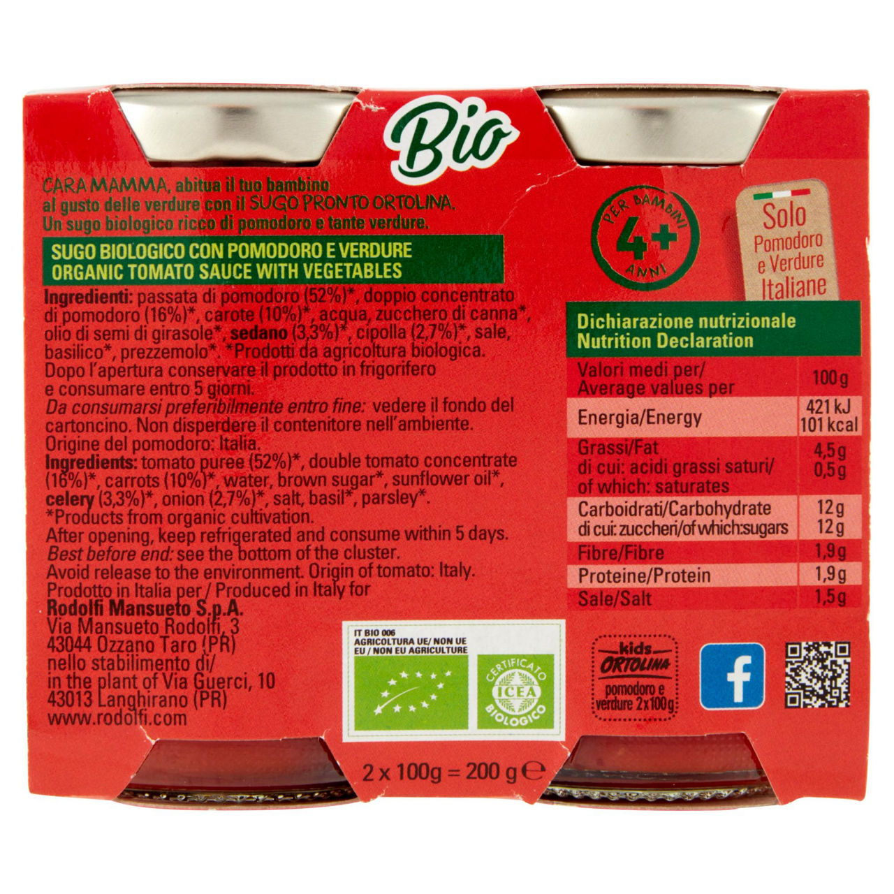 Sugo bio pomodoro e verdure ortolina kids cluster gr.200 - Immagine 11