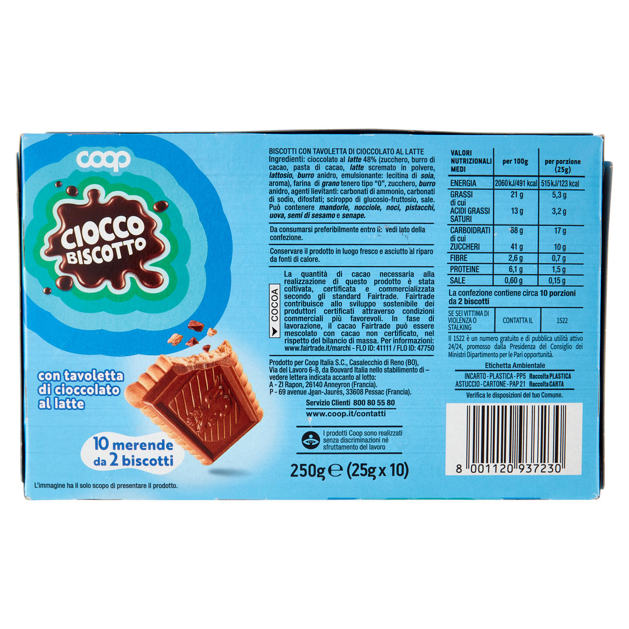 Ciocco biscotti con tavoletta di cioccolato al latte 10 pz x 25 g - Immagine 31