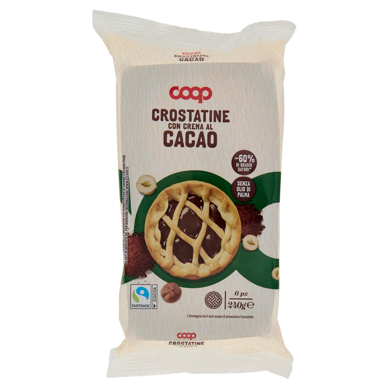 Crostatine con crema al cacao 6 pz 240 gr