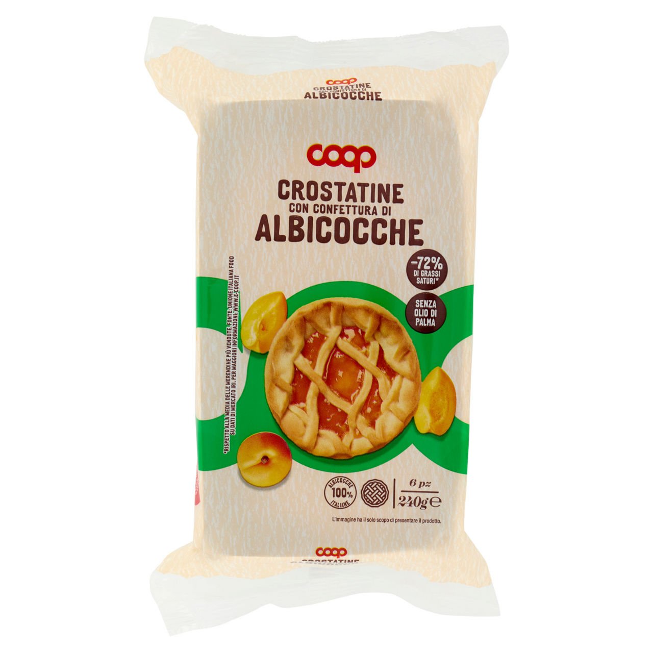 Crostatine con confettura di albicocca 6 pz 240 gr - Immagine 01