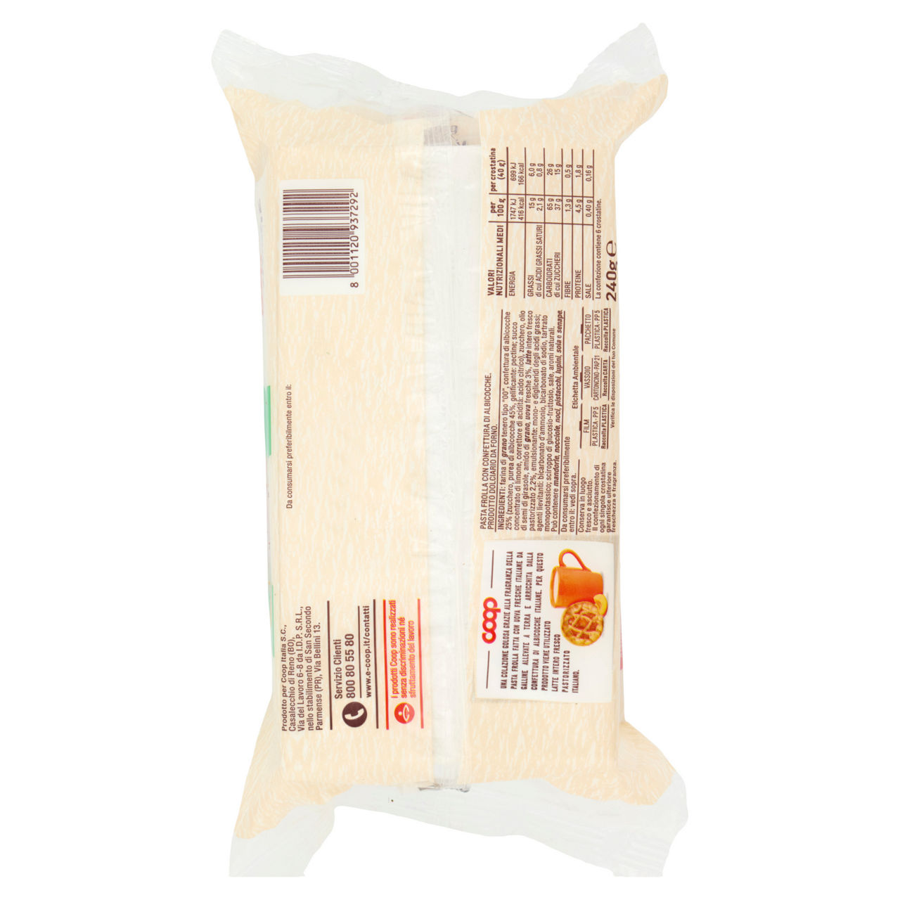 Crostatine con confettura di albicocca 6 pz 240 gr - Immagine 51