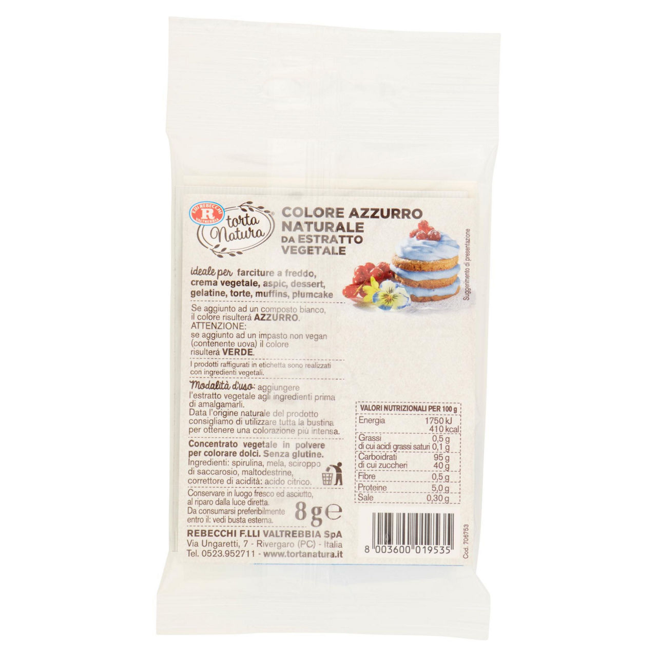 Colorante per dolci in polvere blu 8 gr - Immagine 51
