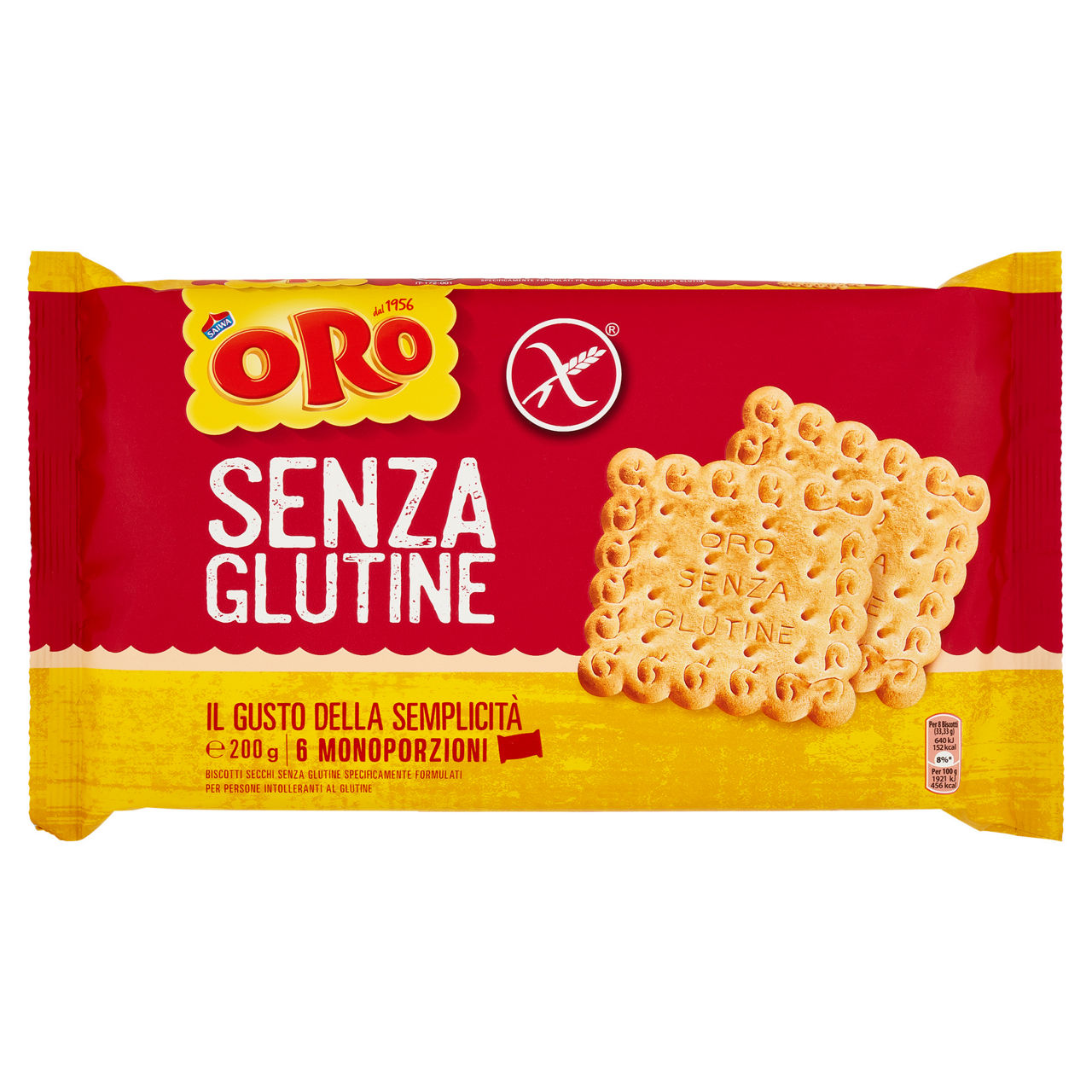 Biscotti secchi senza glutine 6 monoporzioni x 33 gr