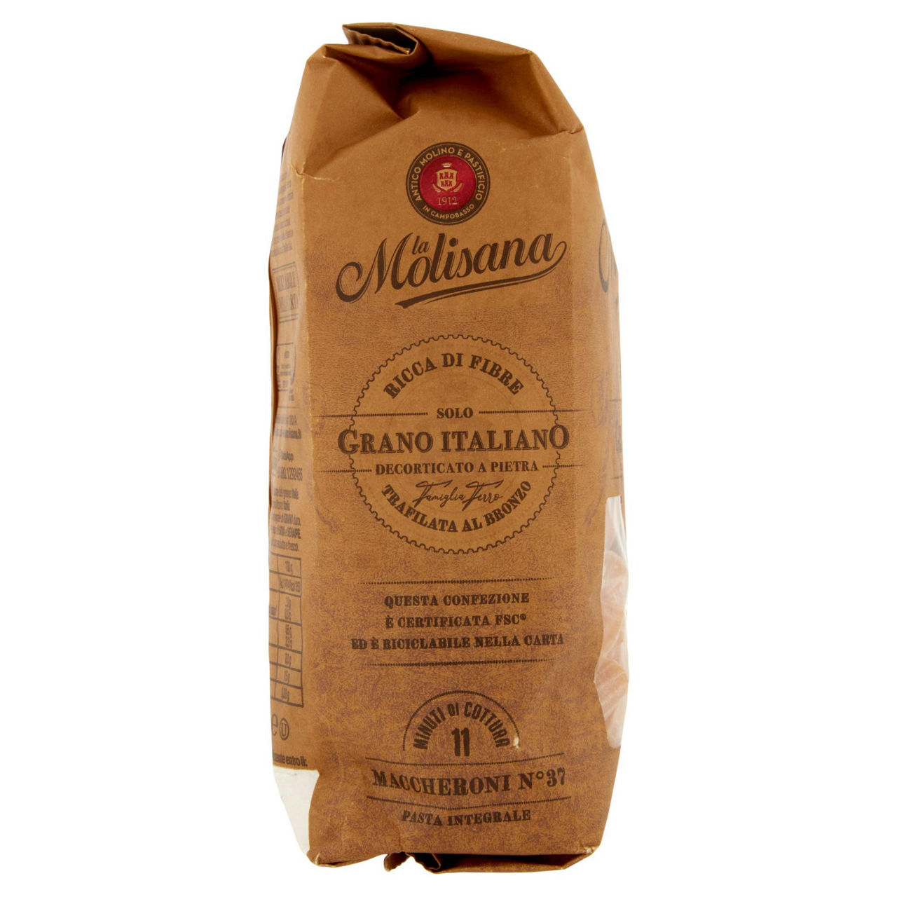 Maccheroni n. 37 pasta di semola integrale di grano duro 500 gr - Immagine 11