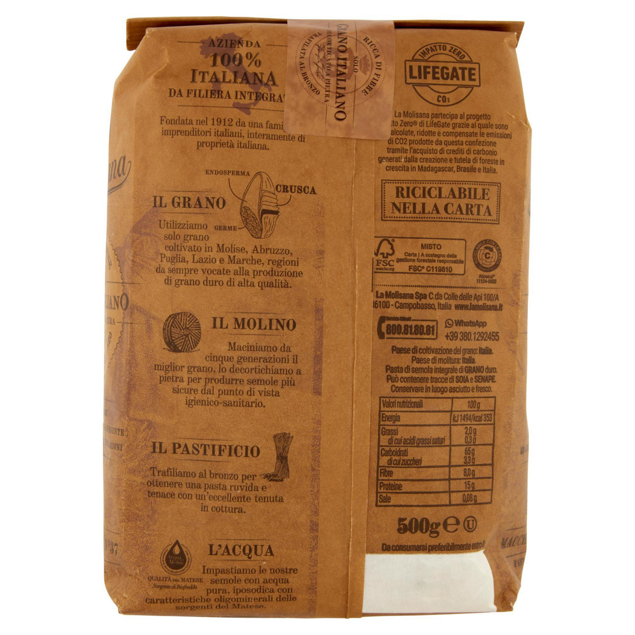 Maccheroni n. 37 pasta di semola integrale di grano duro 500 gr - Immagine 41