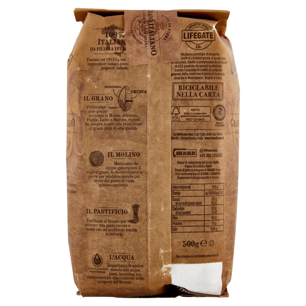 Mezze penne rigate n. 19 pasta di semola integrale di grano duro 500 gr - Immagine 11