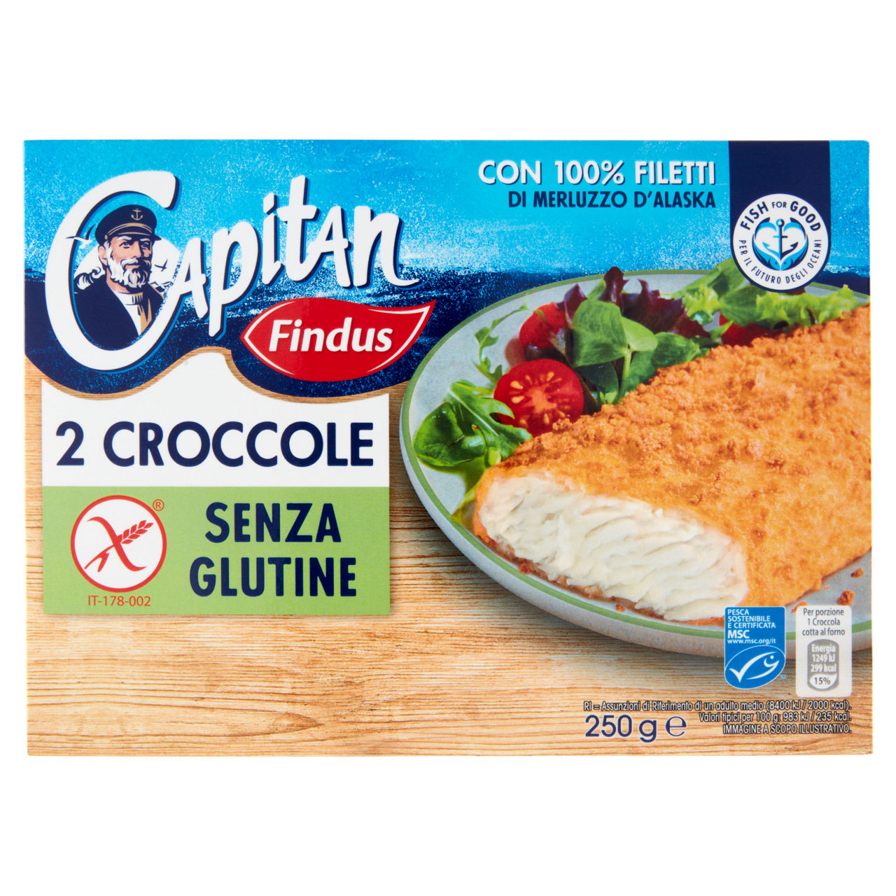 Croccole di merluzzo d'Alaska senza glutine surgelate 250 gr - Immagine 01