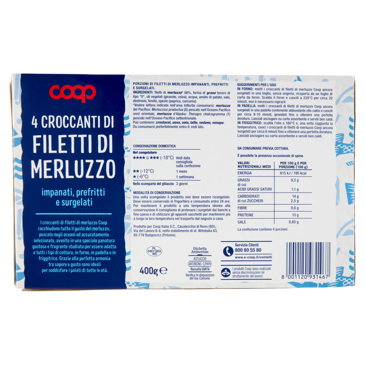 Filetti di merluzzo impananti prefritti e surgelati 400 gr - Immagine 61