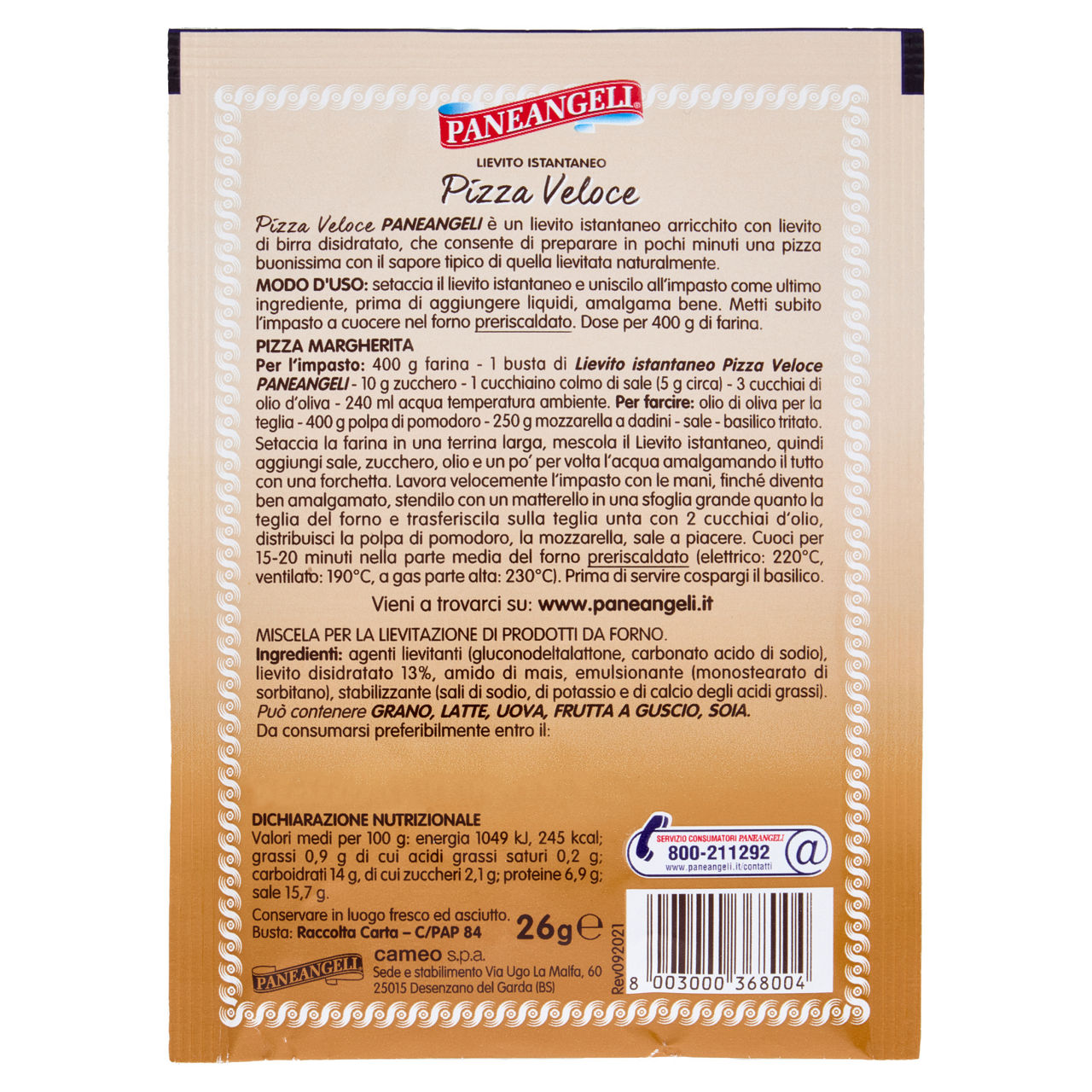Lievito istantaneo pizza veloce 26 gr - Immagine 21