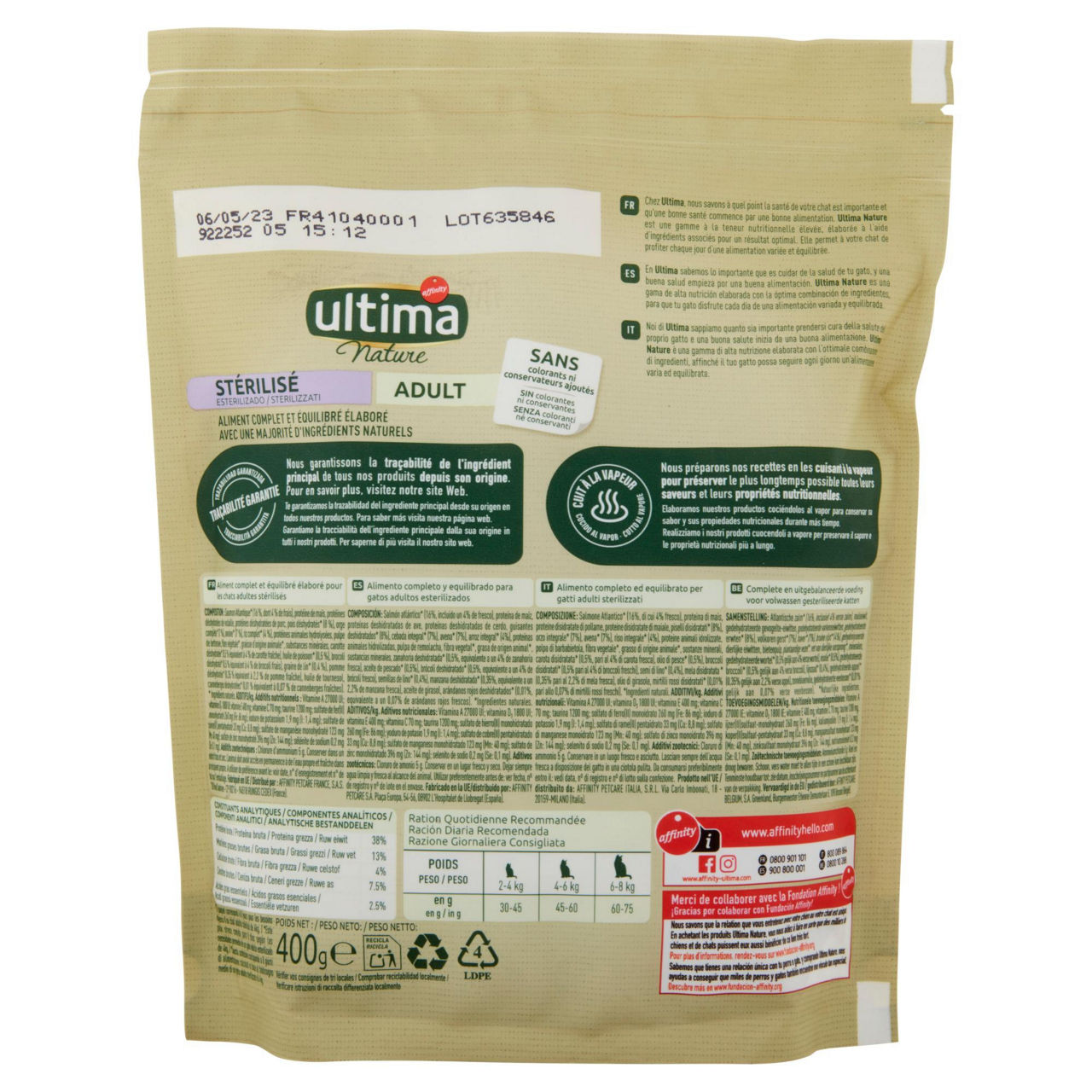 Secco gatto ultima nature sterilizzato salmone sacchetto g 400 - Immagine 41