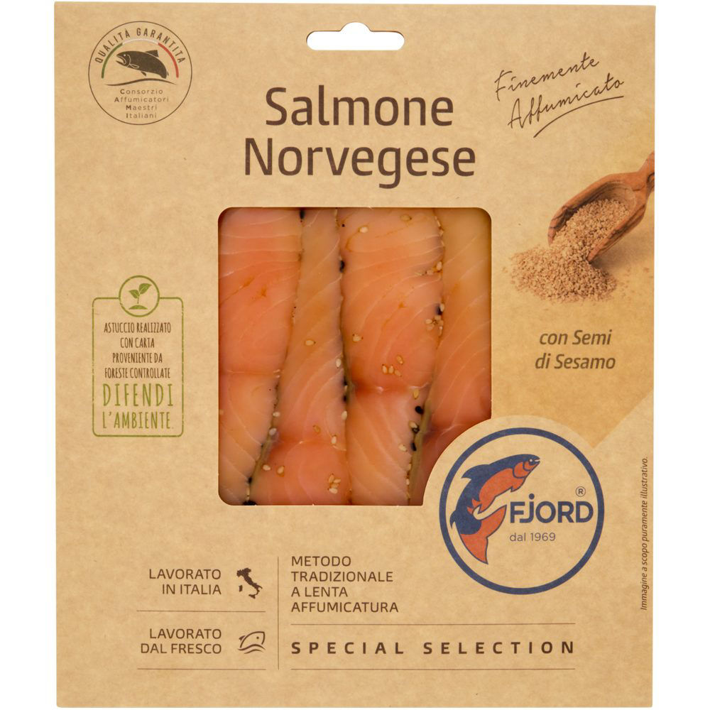Salmone Norvegese affumicato con semi di sesamo 100 gr