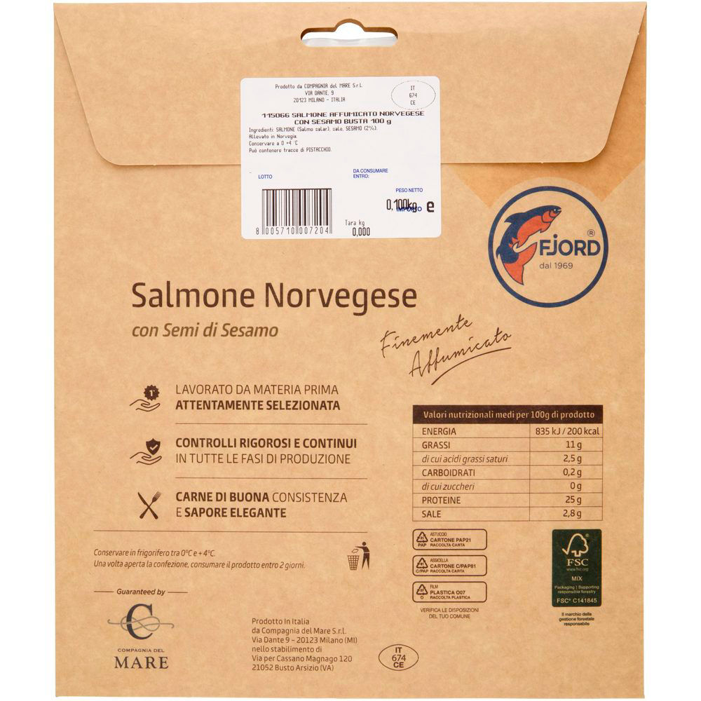Salmone Norvegese affumicato con semi di sesamo 100 gr - Immagine 21