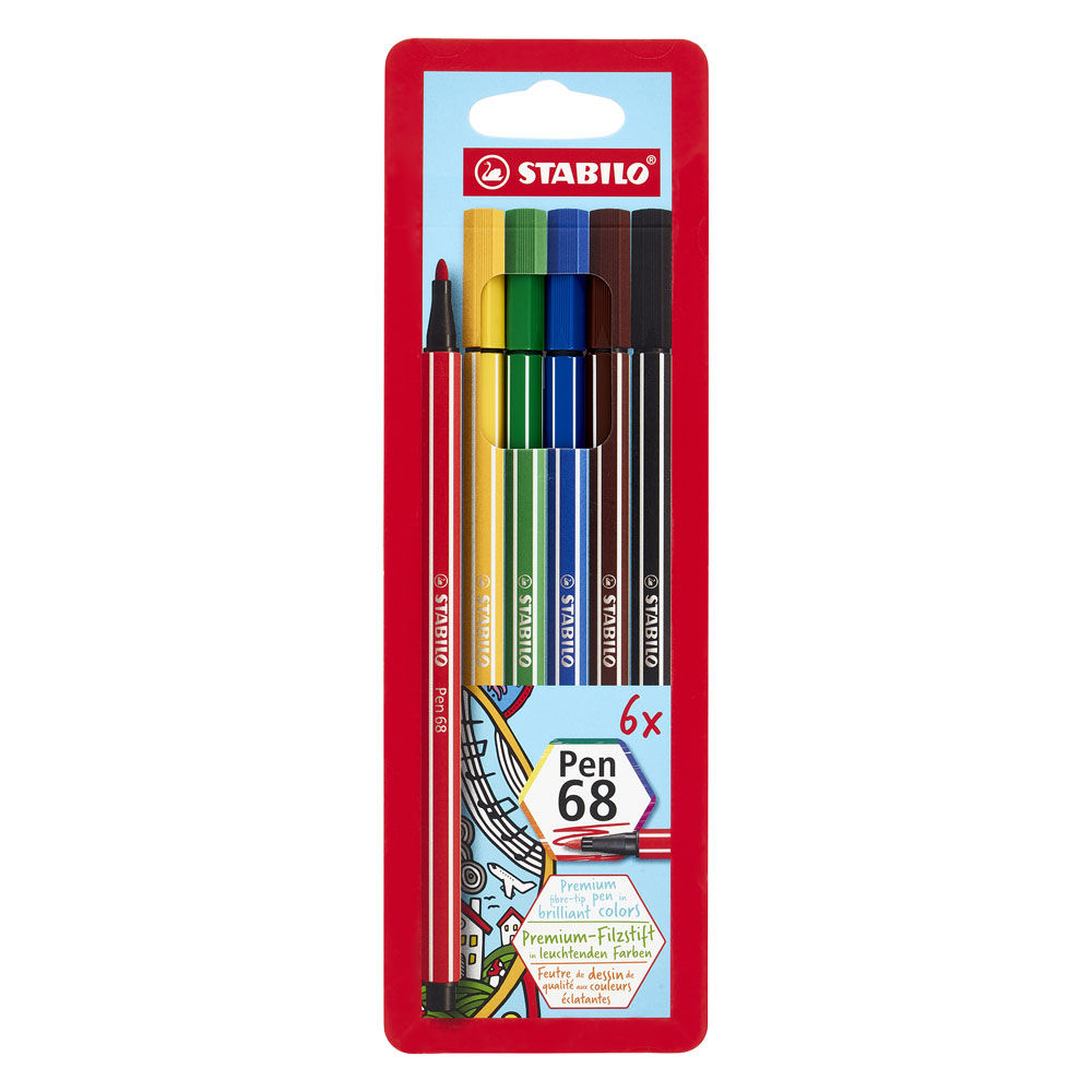 '6 pennarelli stabilo pen 68 - Immagine 01