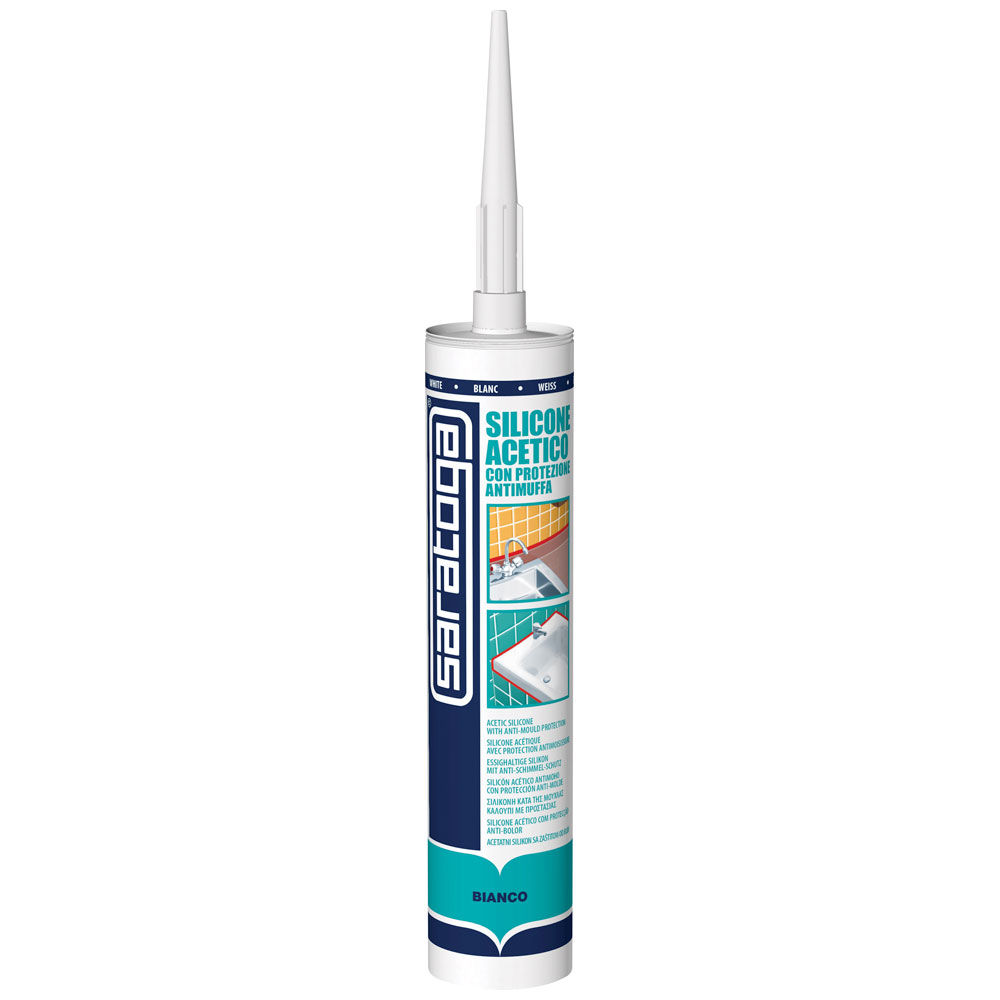 Silicone acetico con protezione antimuffa bianco 280 ml