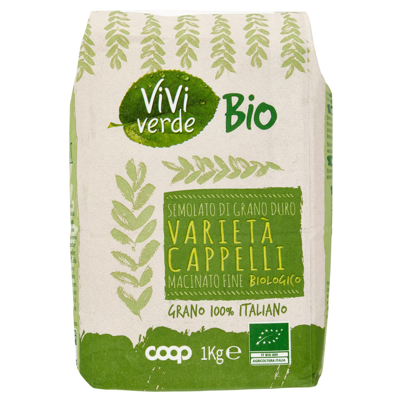 Semolato di grano duro varietà cappelli macinato fine biologico vivi verde 1 kg - Immagine 01