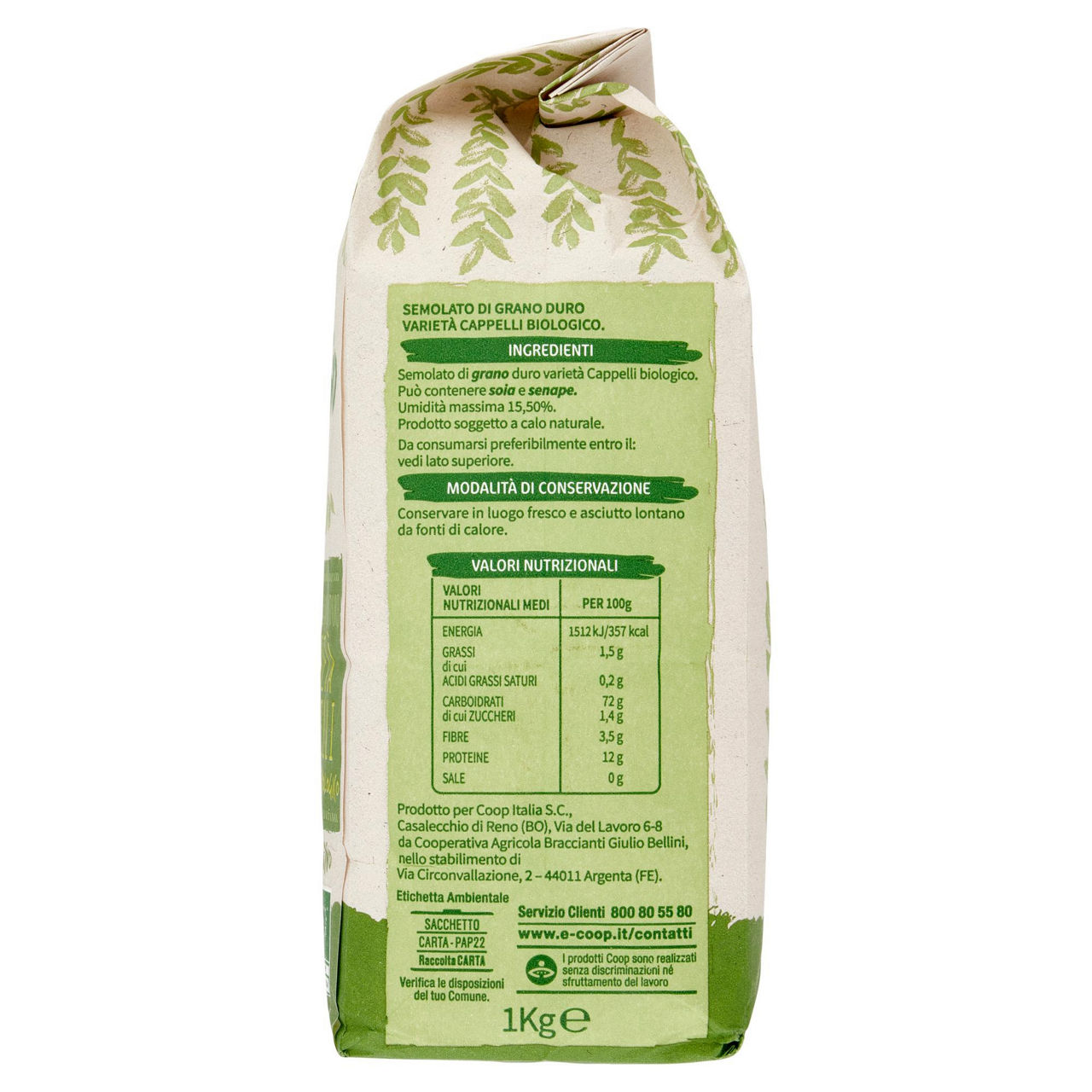 Semolato di grano duro varietà cappelli macinato fine biologico vivi verde 1 kg - Immagine 11