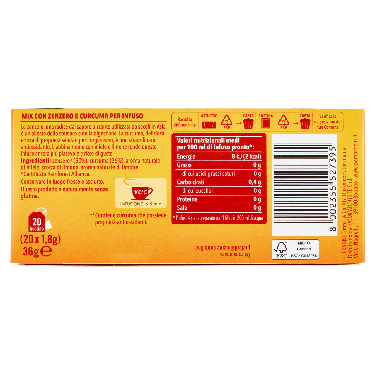 Infuso zenzero e curcuma 20 filtri - Immagine 41