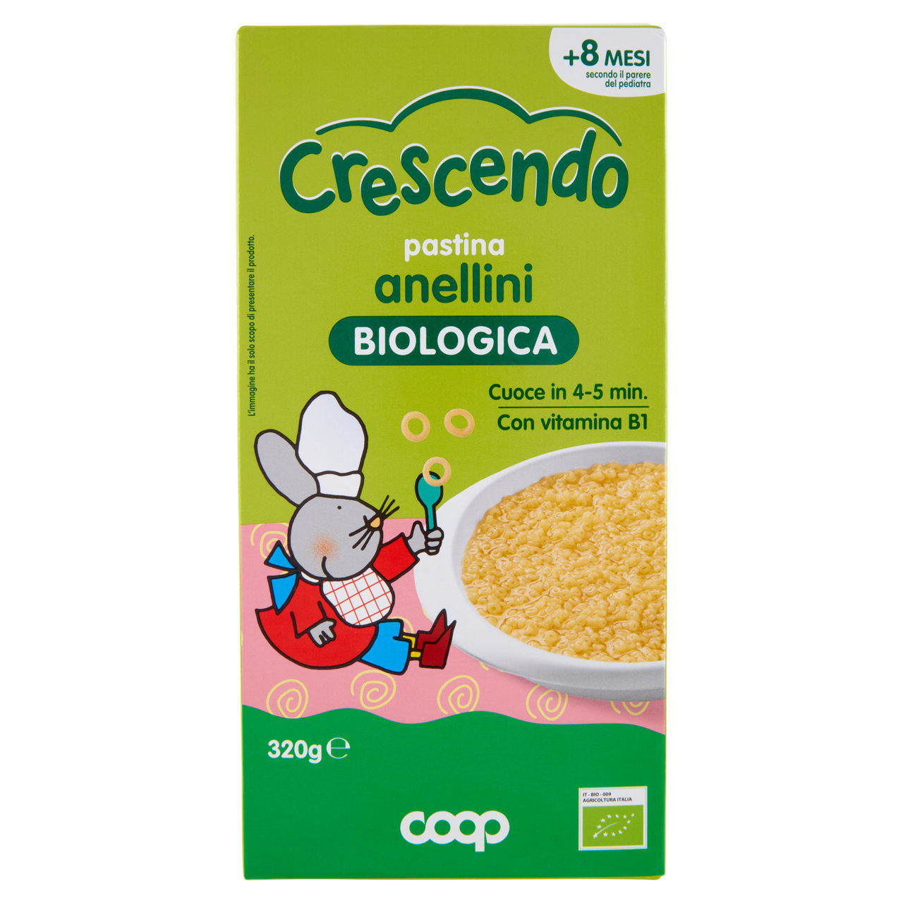 Pastina anellini bio 320 gr - Immagine 01