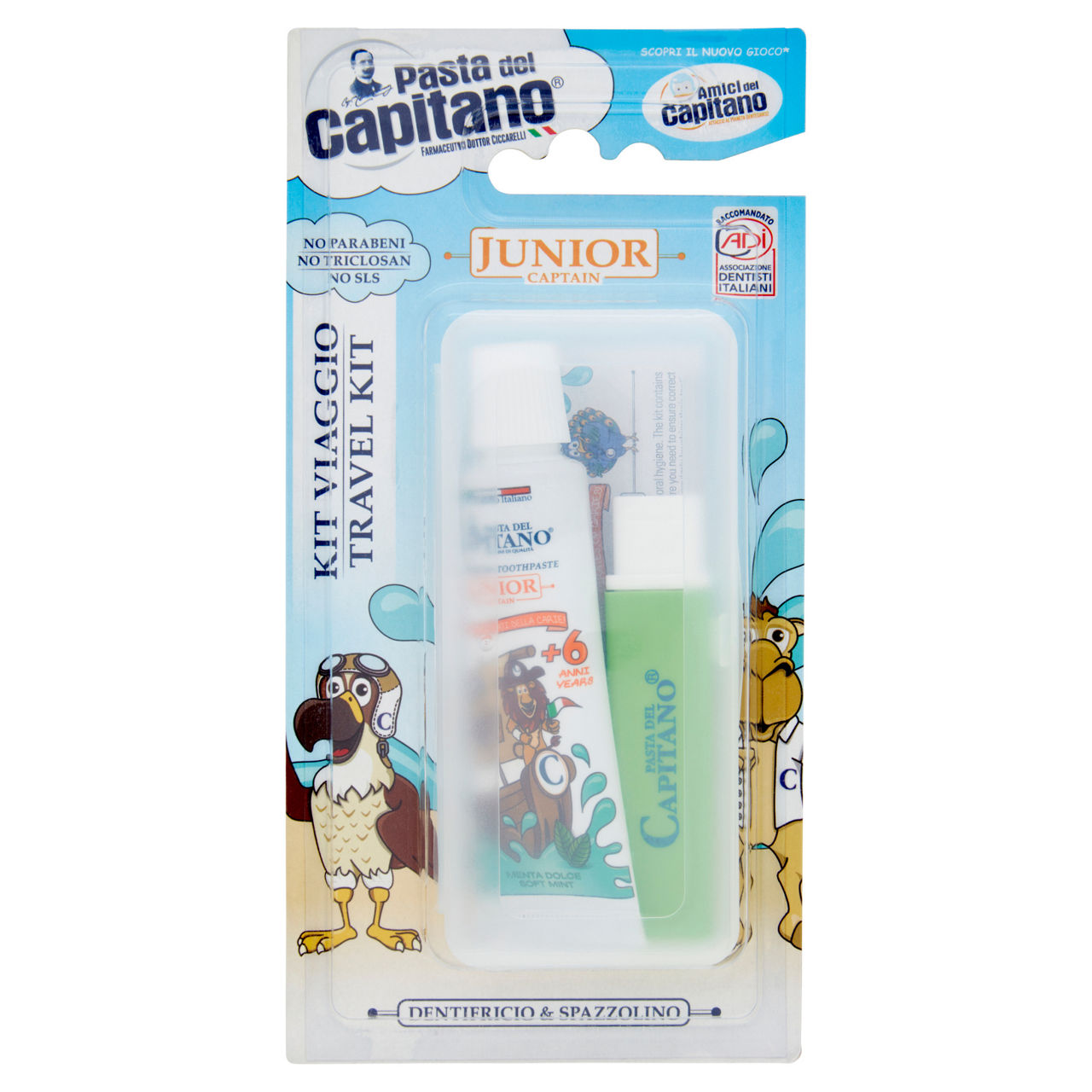 Kit viaggio pasta del capitano junior dentif.20ml-spazzolino morbido pz 1
