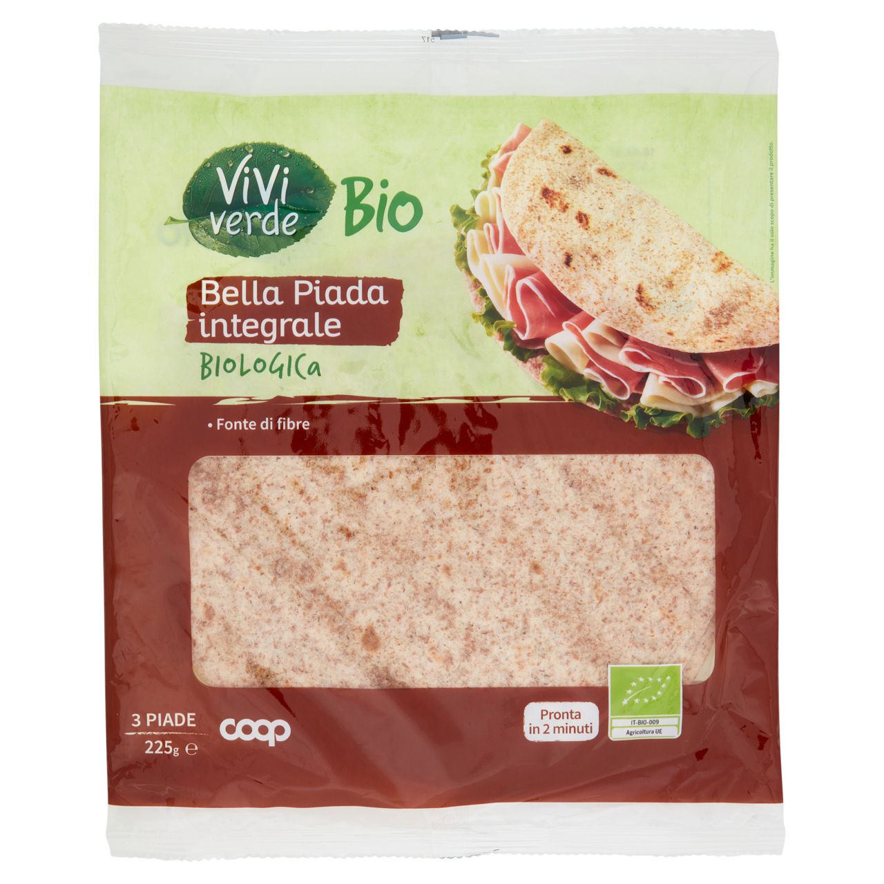 Bella piada integrale biologica vivi verde 3 x 75 g