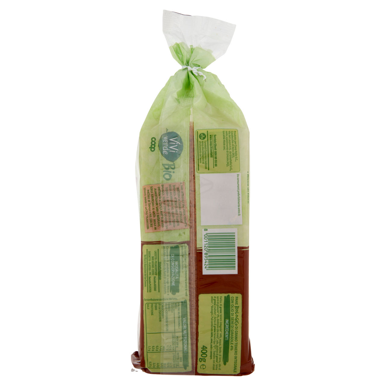 Pane integrale biologico vivi verde 400 g - Immagine 51