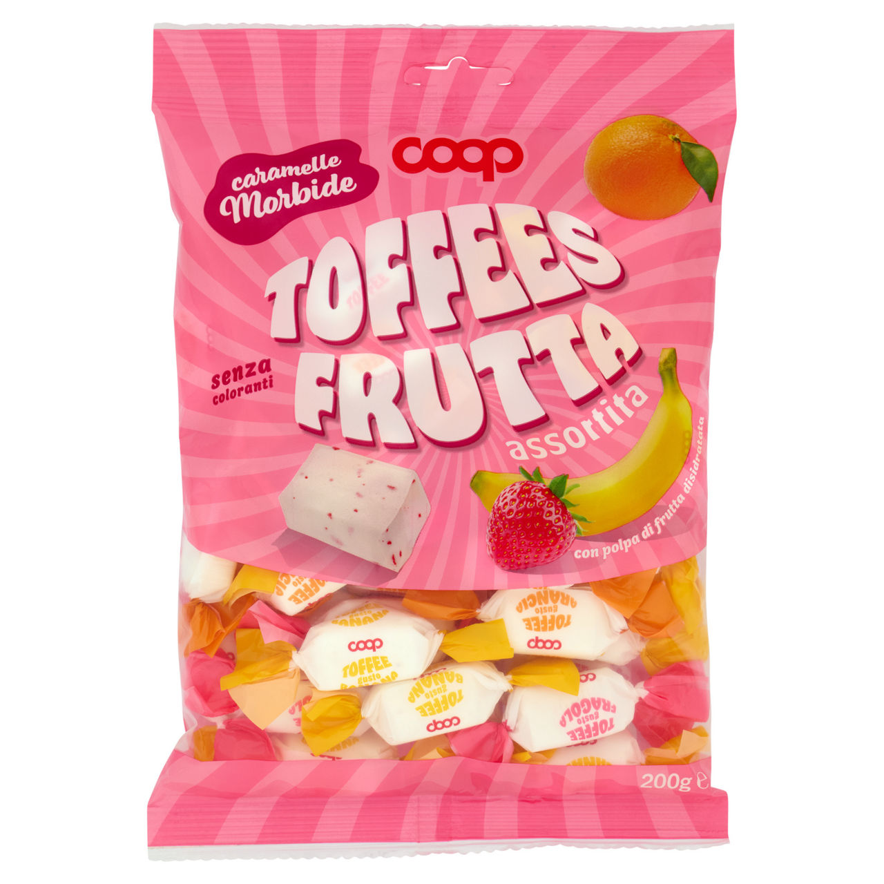 Caramelle morbide toffees alla frutta assortita 200 gr