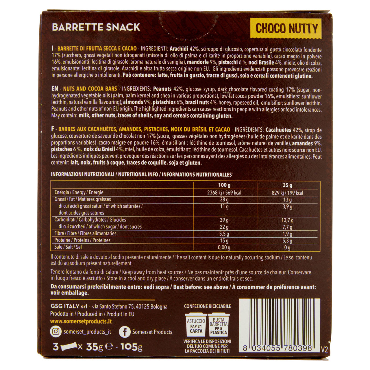 Barrette choco nutty 3 pz 105 gr - Immagine 51