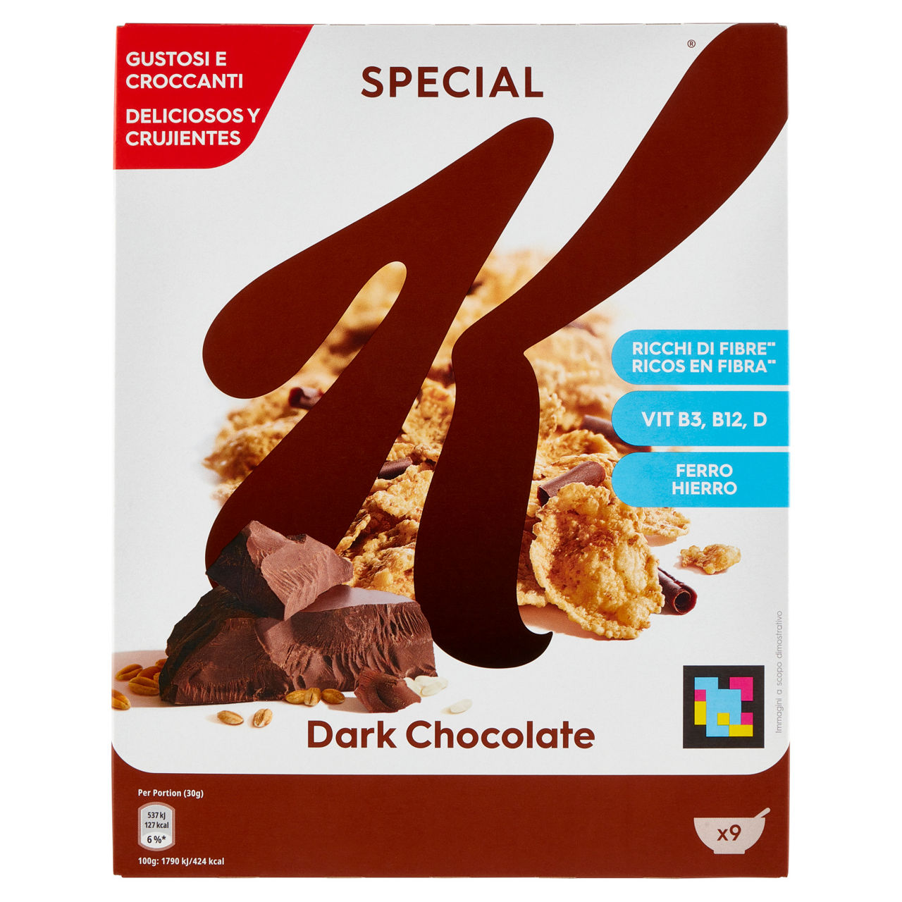 Cereali cioccolato fondente  kellogg's special k scatola gr.290 - Immagine 01