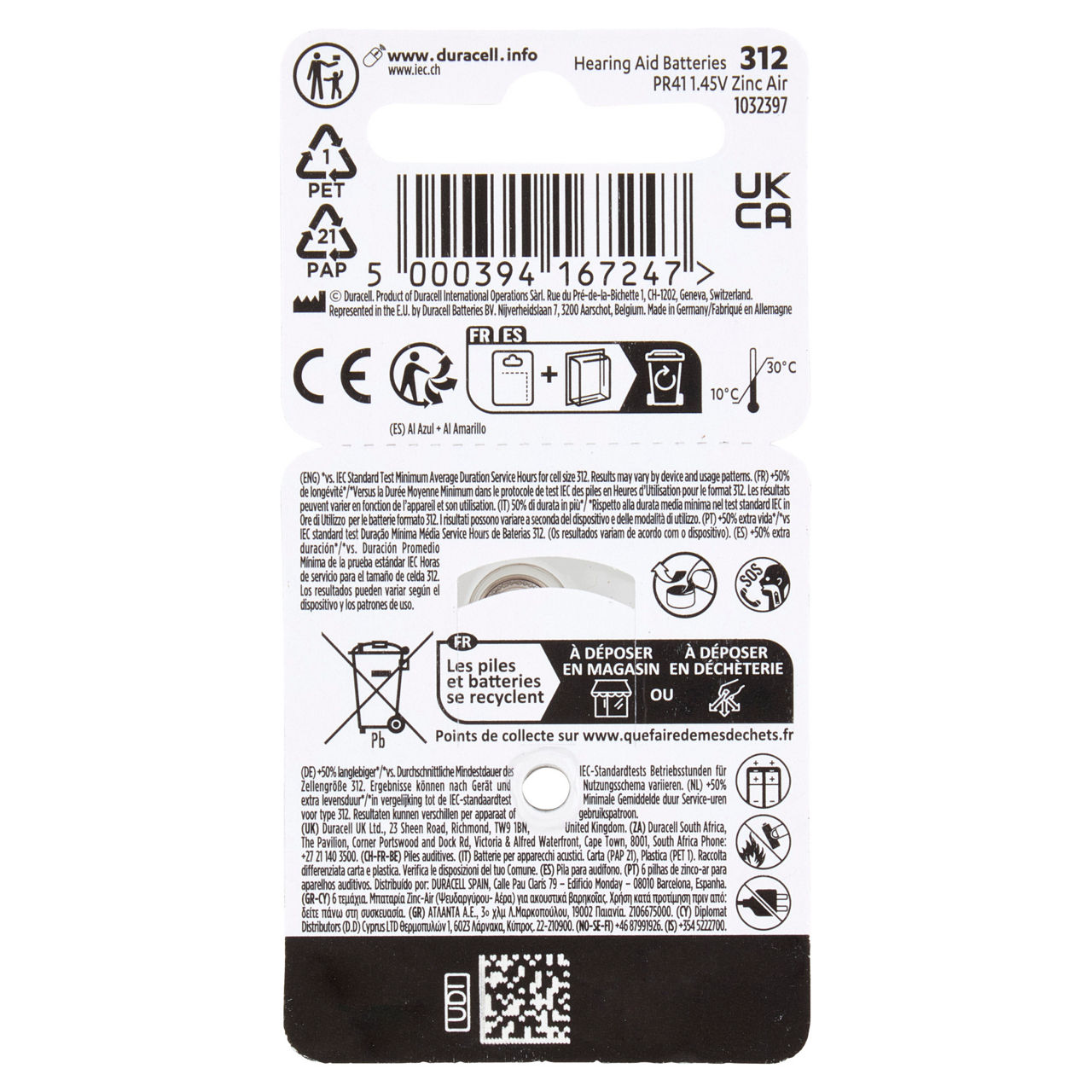 Batterie per apparecchi acustici 312 marroni 6 pz - Immagine 91