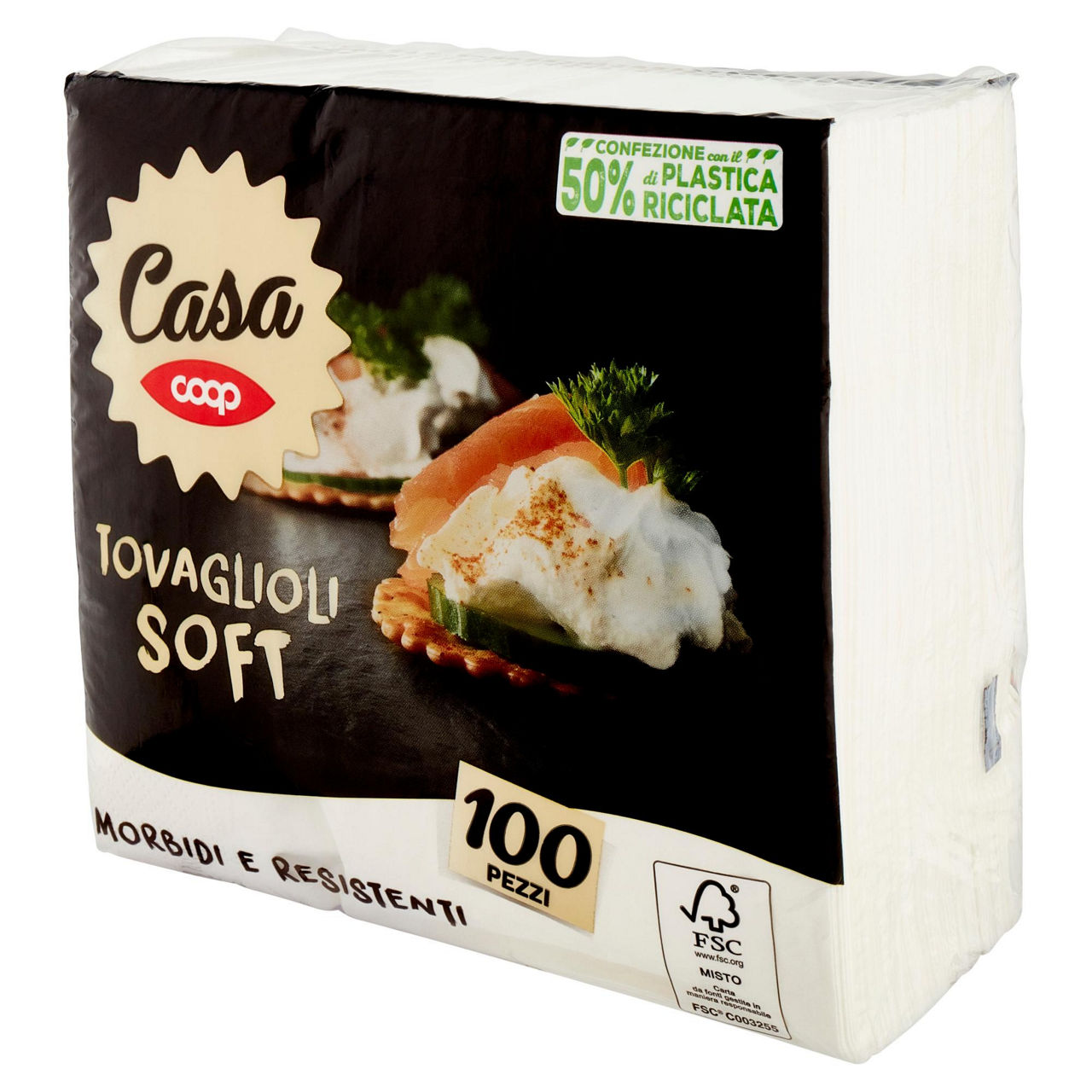 Tovaglioli  coop 3 veli bianco 40x40cm fsc pz 100 - Immagine 11