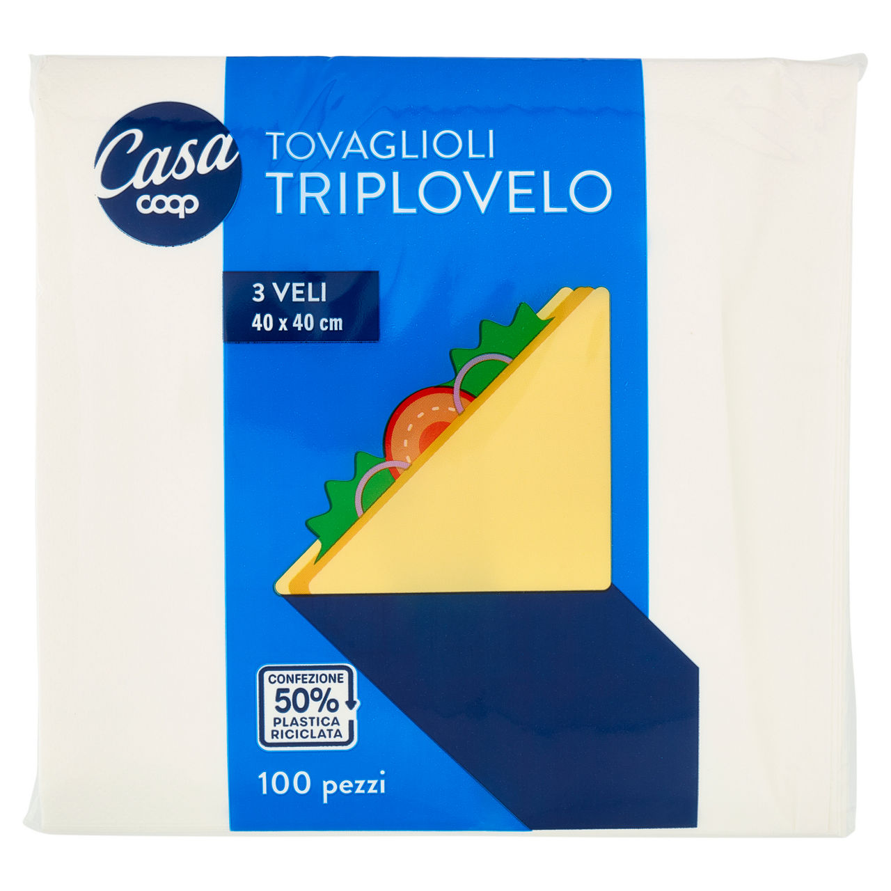 Tovaglioli  coop 3 veli bianco 40x40cm fsc pz 100 - Immagine 11