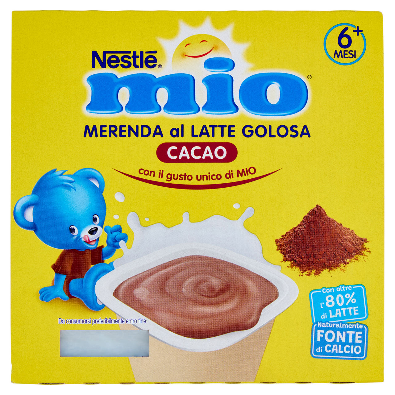 Merenda al latte gusto cacao 4 pz x 100 gr - Immagine 01