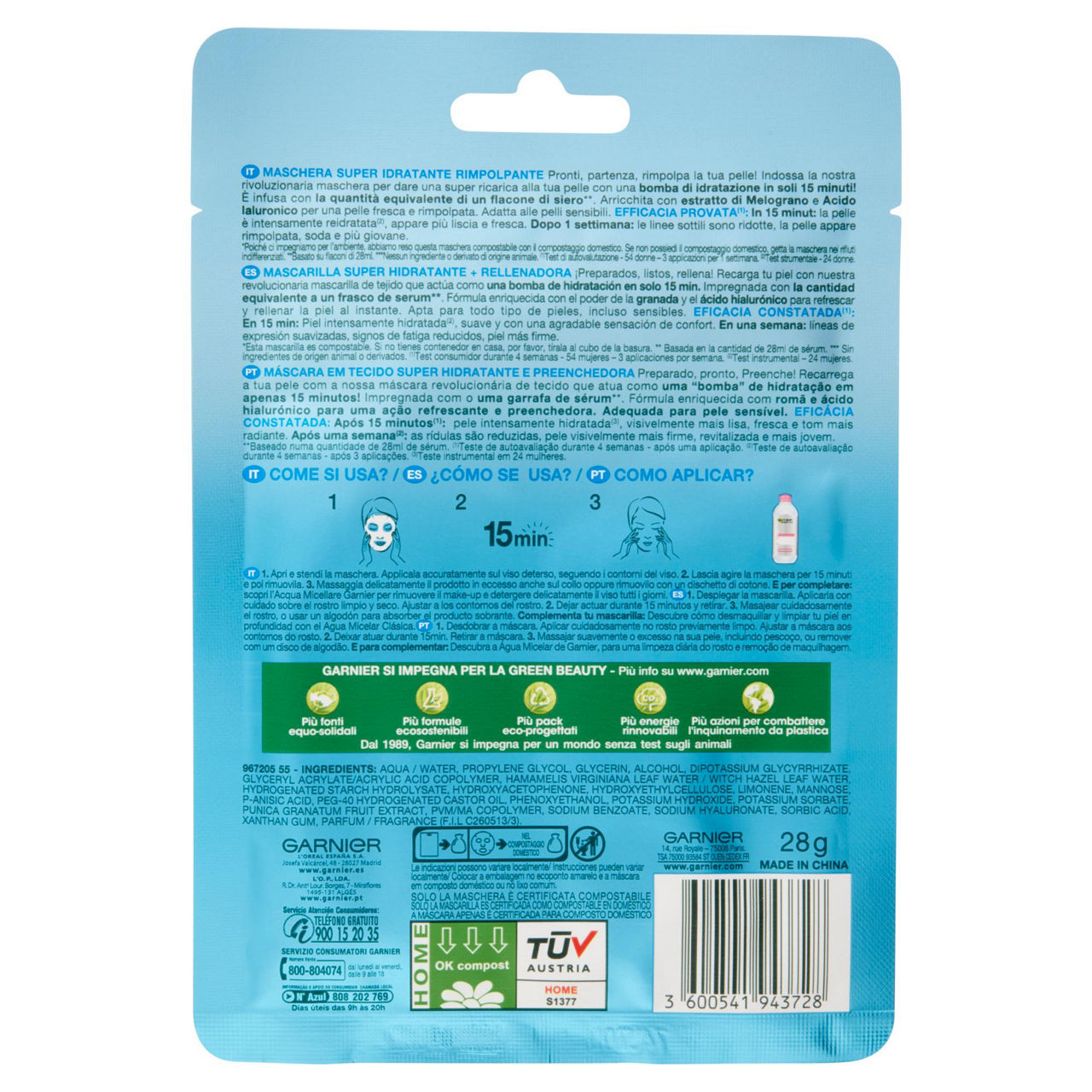 Maschera viso in tessuto rimpolpante Hydra Bomb 1 pz - Immagine 11