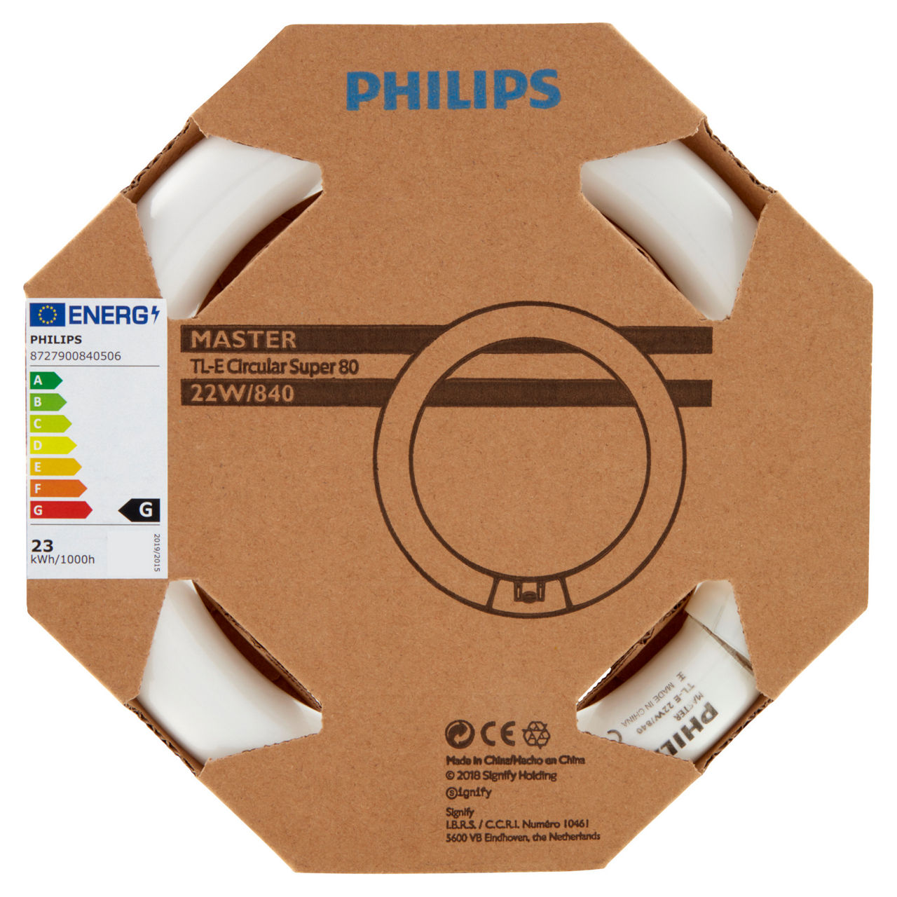 Lampada fluorescente circolare g10q  1285lm b22w/840 philips b - Immagine 01