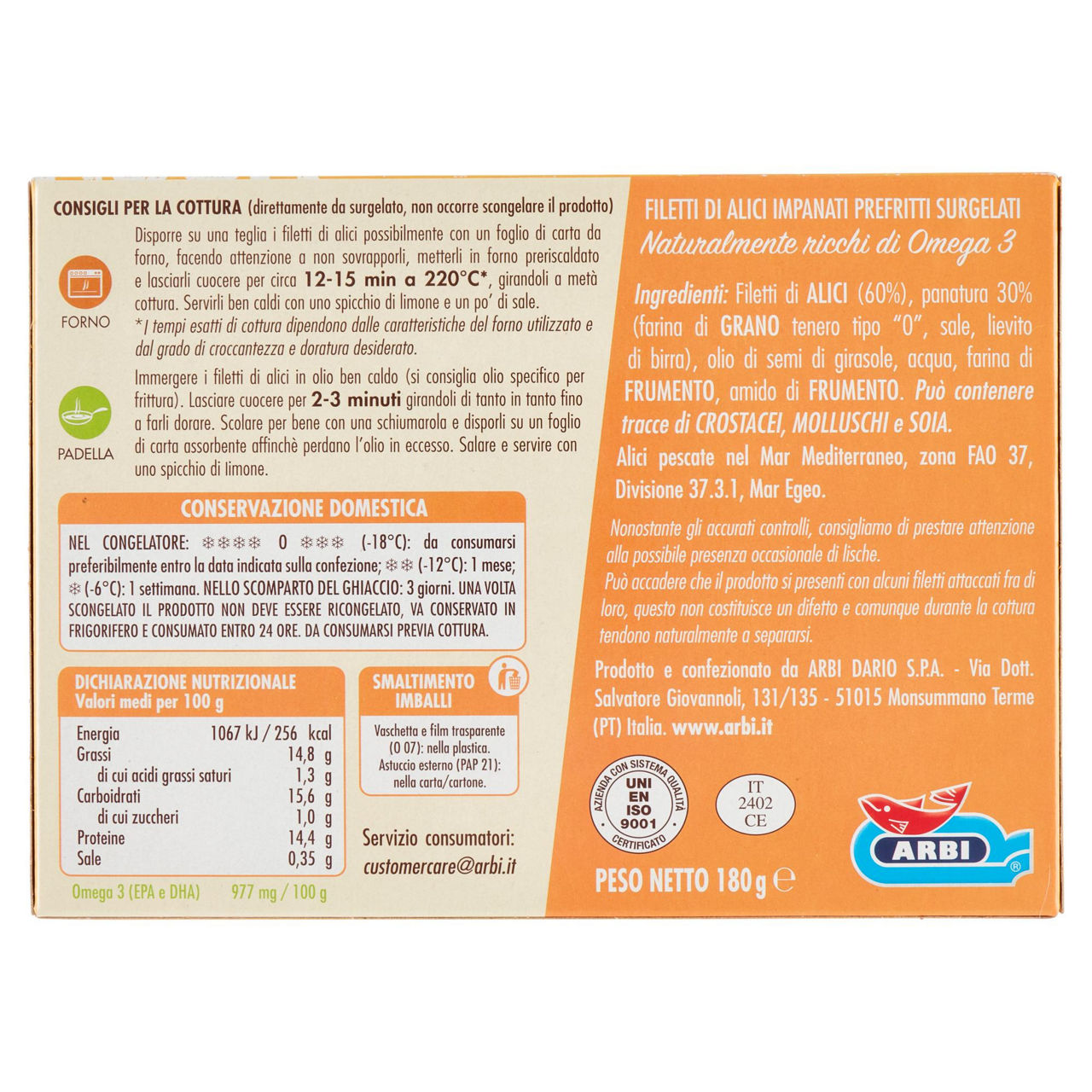 Filetti di alici del Mediterraneo impanati prefritti e surgelati 180 gr - Immagine 11